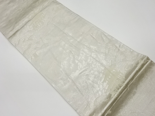 JAPANESE KIMONO / VINTAGE FUKURO OBI / WOVEN SCENERY & TEMPLE